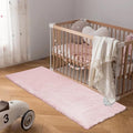 Latepis Light Pink Runner 2x6 Rugs Small Fluffy Shag Rug Faux Rabbit Fur by Latepis