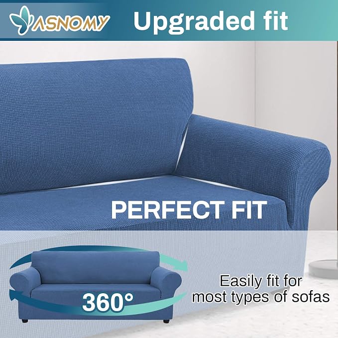 Asnomy Couch Covers for 3 Cushion Couch Stretch Sofa Covers Slipcovers - Image 4