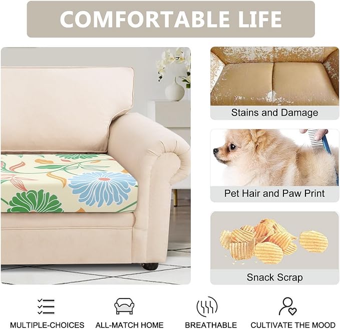 SearchI Stretch Printed Sofa Couch Cushion Covers Replacement Chair Cushion - Image 3