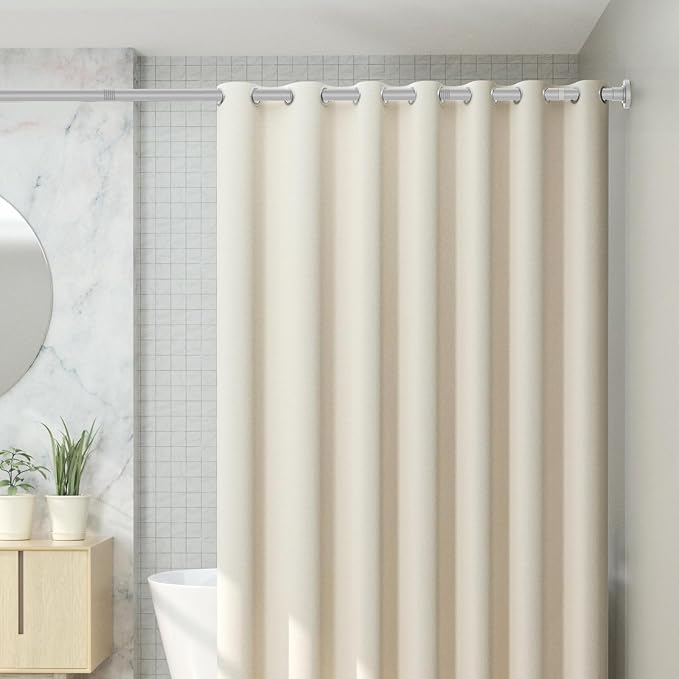 CorkLatta Silver Shower Curtain Rod 31 to 104 Inch, 1 Inch Diameter Adjustable - Image 7