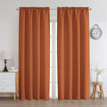 Chyhomenyc Orange Curtains 78 Inch Length 2 Panels Set, Faux Linen Textured by Chyhomenyc