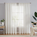 FMFUNCTEX Linen Sheer Curtains for Living Room, Natural Flax Blend Window by Fmfunctex