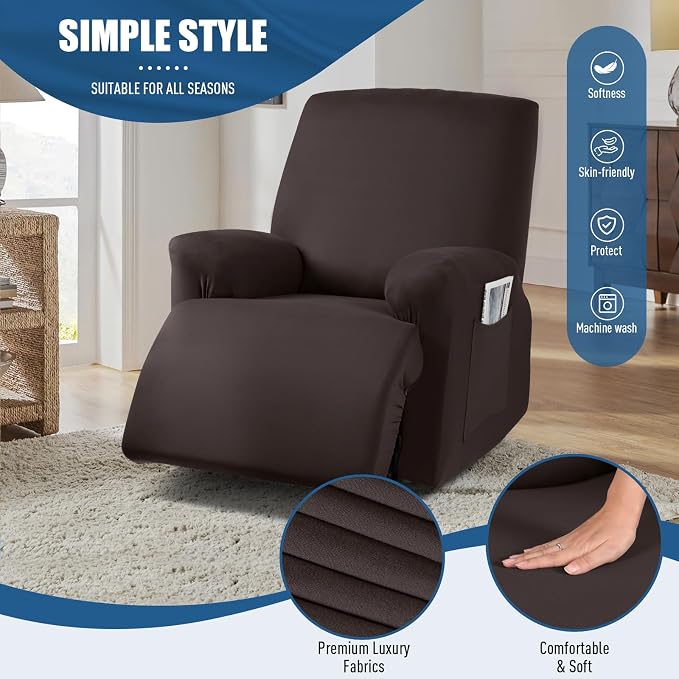 TAOCOCO Stretch Recliner Couch Covers 3-Pieces Style Recliner Chair Covers - Image 4