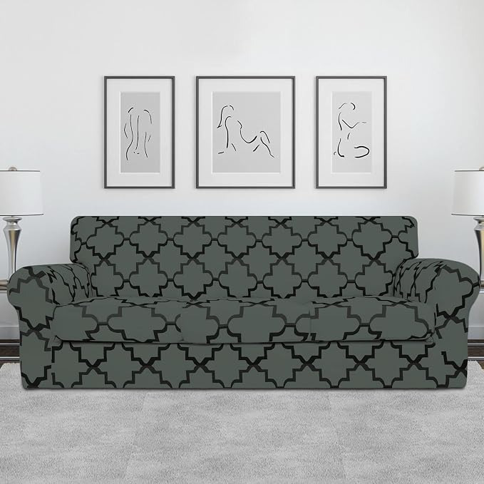 Easy-Going Print 4 Pieces Stretch Soft Couch Cover - Image 2