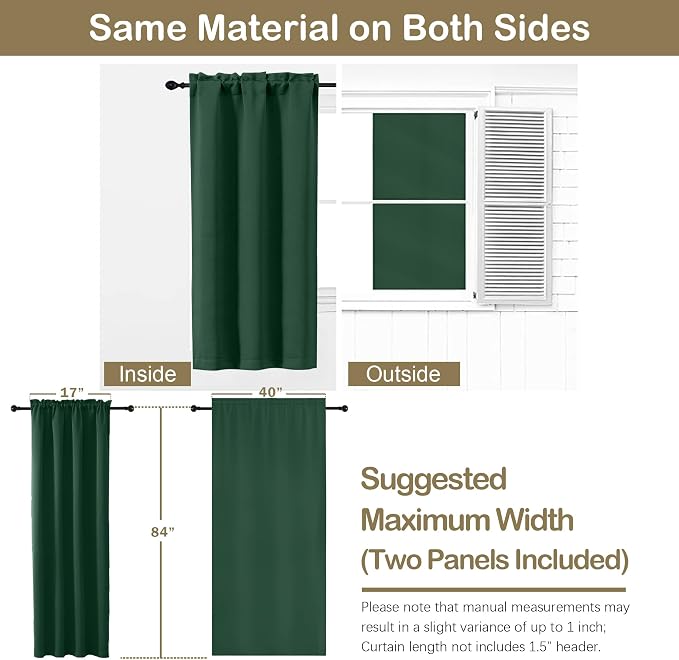 OVZME Christmas Green Blackout Curtains - Image 2