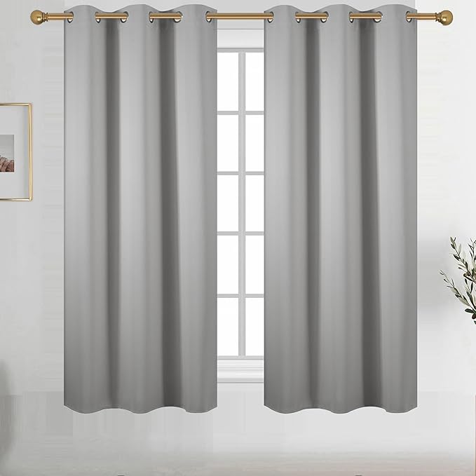 Diraysid Light Grey Grommet Blackout Curtains by Diraysid%2C+refresh+your+life