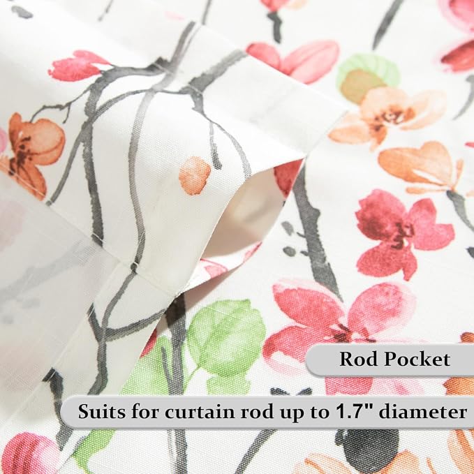 Leeva Blossoming Flower Farmhouse Valance, Rod Pocket Light Filtering Privacy - Image 4