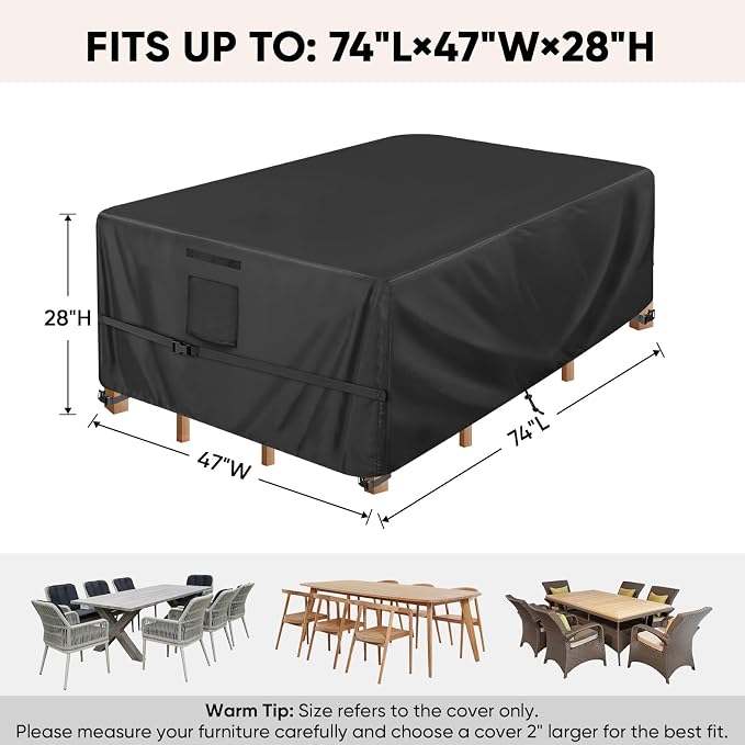 BALEINE Patio Furniture Covers, Outdoor Furniture Covers Waterproof, Heavy Duty - Image 2