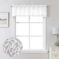 Lecloud Leia Texture White Curtains Sheer Valance 14 Inch Long 2 PCS, Dual Rod by Lecloud