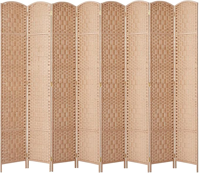 RHF 6 Ft. Tall Extra Wide-Diamond Weave Fiber Room Divider, 8 Panel Room - Image 7