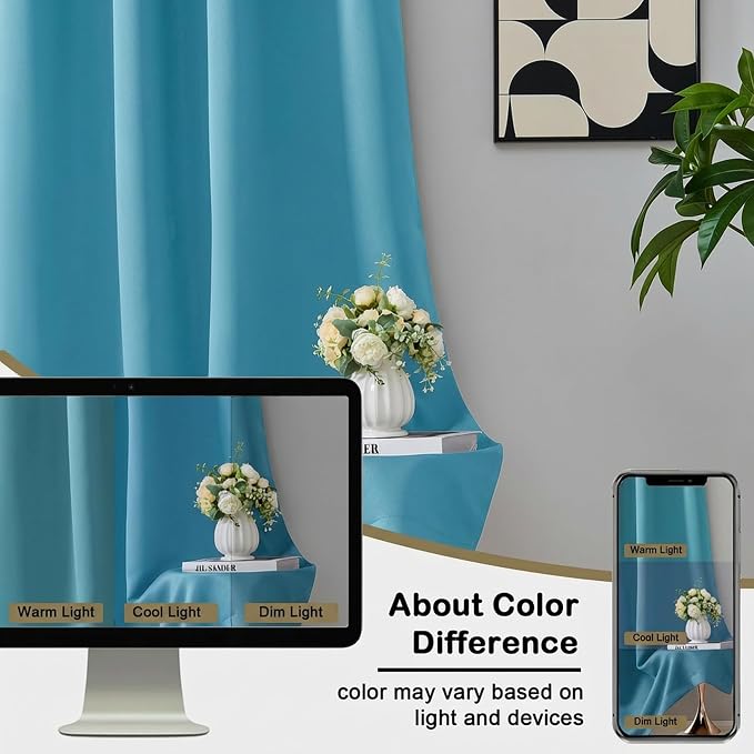 OVZME Turquoise Blackout Curtains - Image 7