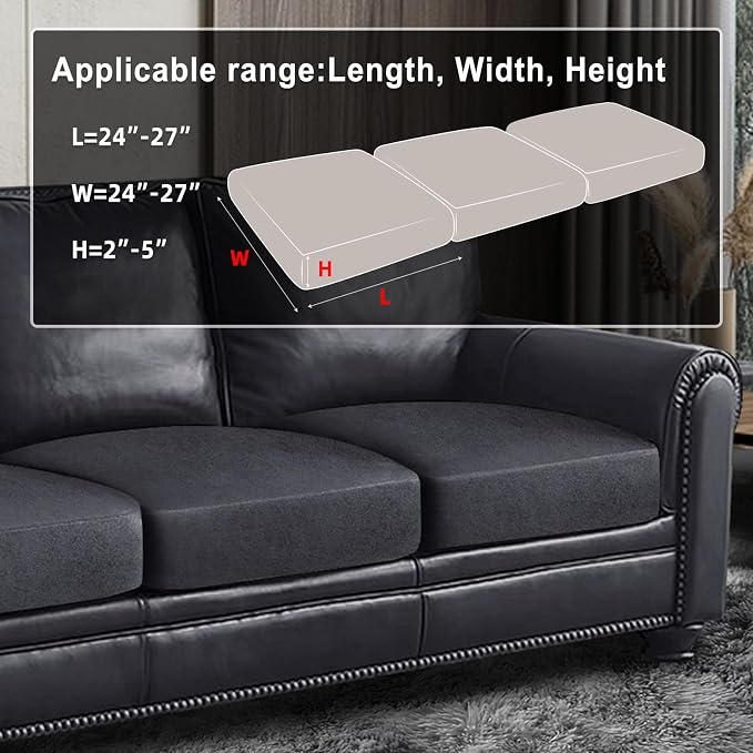 Leather Look Couch Cushion Covers Sofa Seat Slipcovers Sets Couches Furniture - Image 3