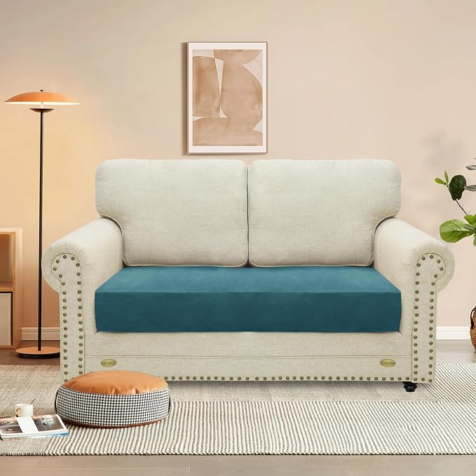 MAXIJIN Velvet Stretch Couch Cushion Covers Soft Loveseat Cushion Cover - Image 2