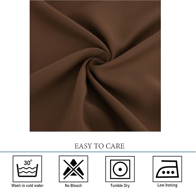 Diraysid Chocolate Brown Grommet Blackout Curtains - Image 7