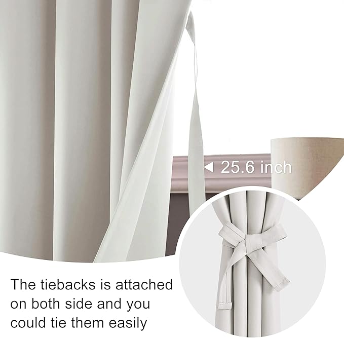 JIUZHEN Blackout Curtains for Bedroom– Thermal Insulated, Noise Reducing Room - Image 6
