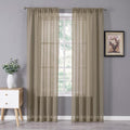 Tollpiz Sheer Curtain Linen Textured Living Room Curtains Sheer Light Filtering by Tollpiz