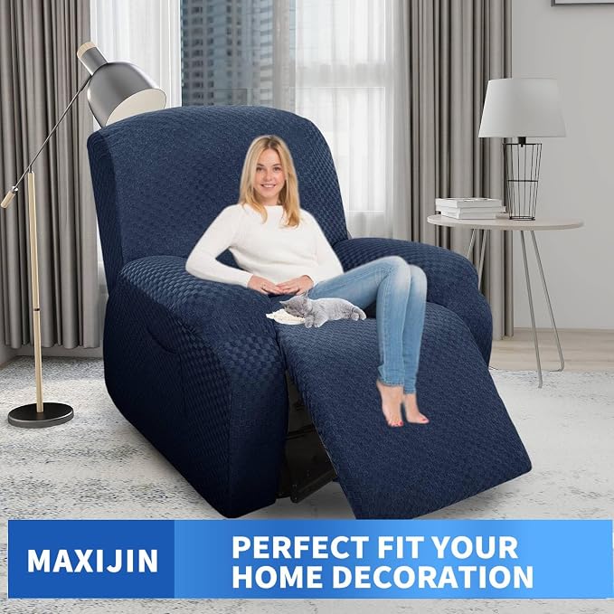 MAXIJIN Oversized Recliner Covers That Stay in Place 4 Pieces Stretch Large - Image 2