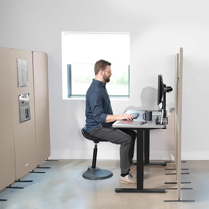 VIVO Freestanding 72 x 66 inch Privacy Panel, Cubicle Divider, Acoustic Wall - Image 9