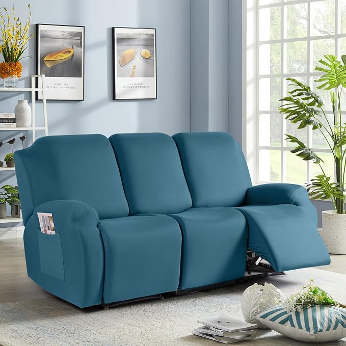 TAOCOCO Recliner Sofa Slipcover, 3 Pieces Polyester Fabric Stretch Sofa Covers - Image 7