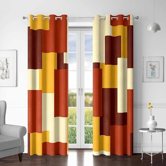 Tyrot Rust Burnt Orange 100% Blackout Curtains by TyrotHomeDecor
