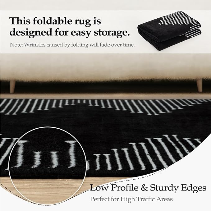 Seavish Black Runner Rug 2x6 Kitchen Runner Rugs Non Skid Washable Low Pile - Image 4
