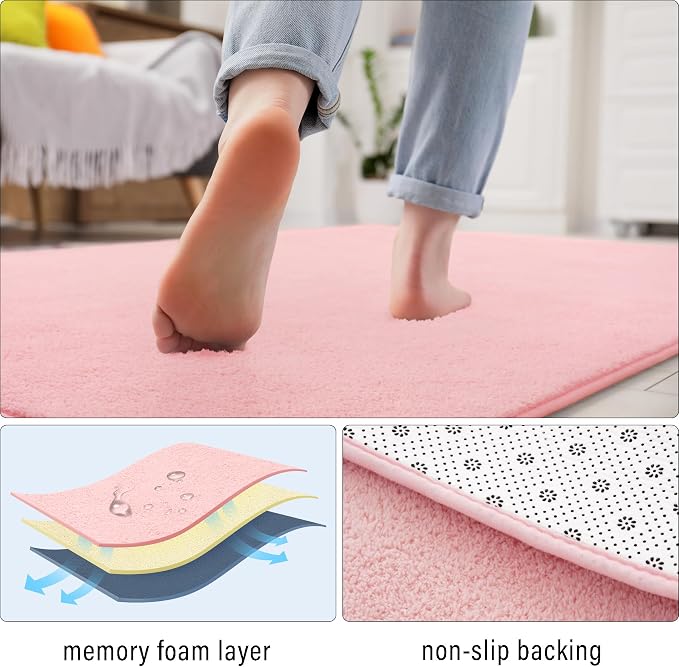 Soft Rugs for Living Room 5x7 Pink, Minimalist Area Rug for Bedroom Nursery - Image 5