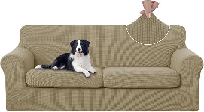 U-NICE HOME 3 Pieces Stretch Couch Cover Sofa Cover Washable Sofa Slipcover by U-NICEHOME