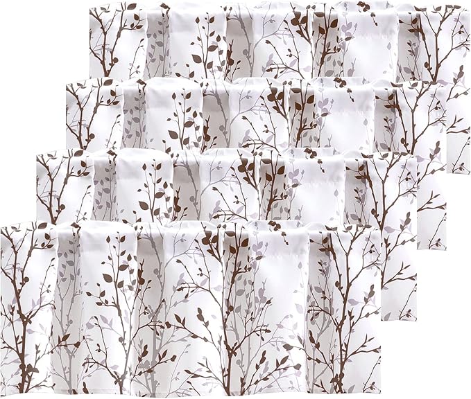 Tree Branch Printed Curtain Valance, 18 Inches Long Window Treatment, Bedroom by Luvyohmee
