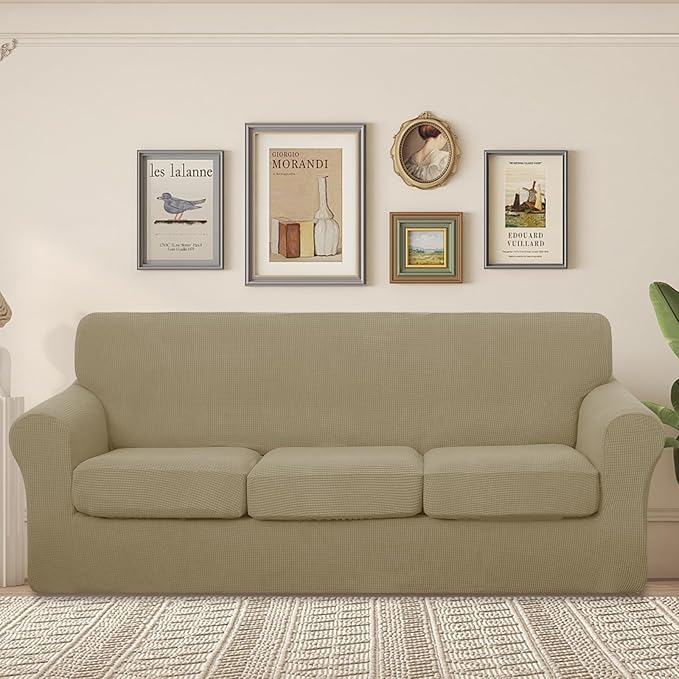 U-NICE HOME 4 Pieces Stretch Couch Cover Sofa Cover Washable Sofa Slipcover - Image 2