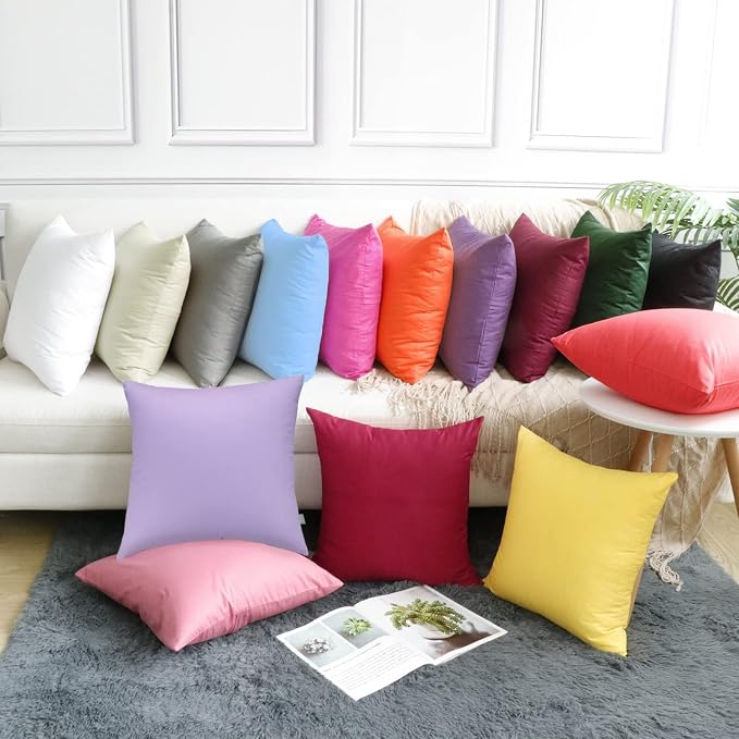 Thmyo 4-Pack 100% Cotton Comfortable Solid Decorative Throw Pillow Case - Image 4