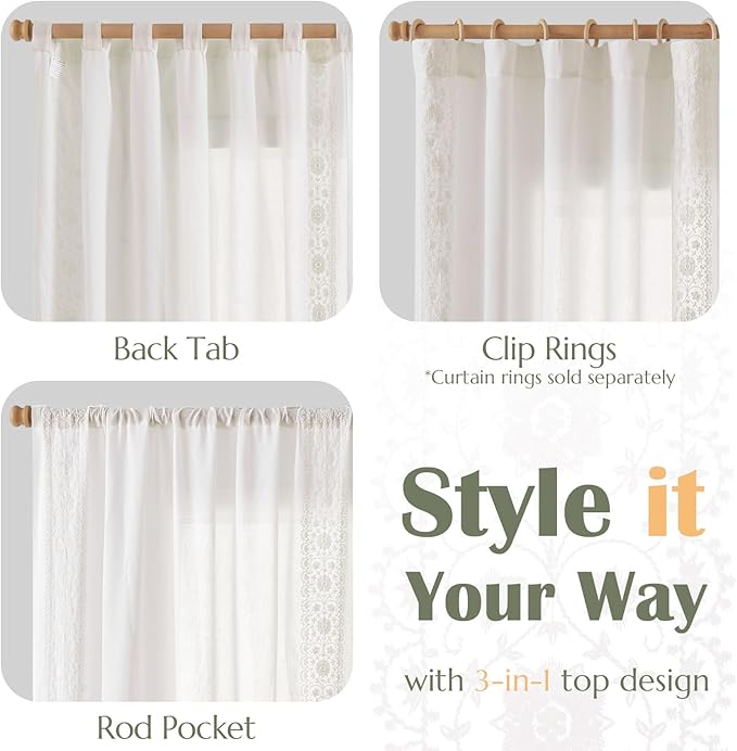 jinchan Weslie White Linen Curtains - Image 7