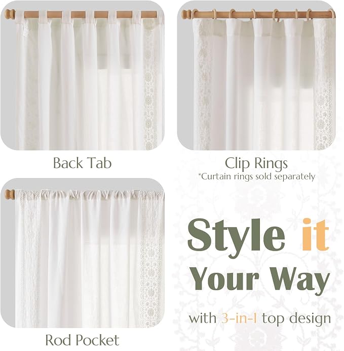 jinchan Weslie White Linen Curtains - Image 4