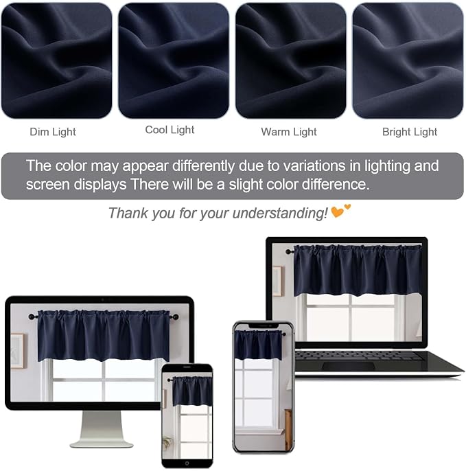 Chyhomenyc Navy Blue Blackout Valances - Image 5