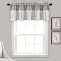 Lush Decor Linen Button Farmhouse Valance Curtians 84"W x 18"L Gray & Off White by LushDecor