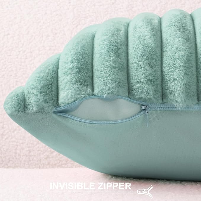 Pallene Faux Fur Plush Throw Pillow Covers 26x26 Set of 2, Luxury Soft Fluffy - Image 3
