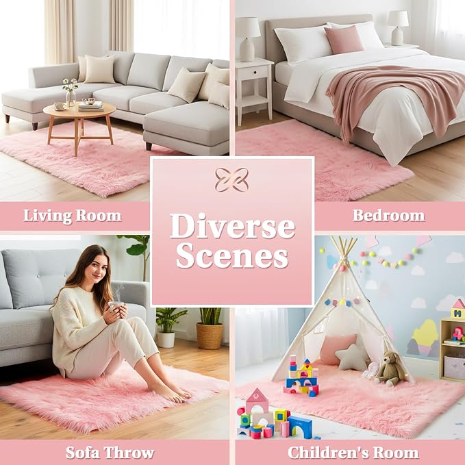Faux Fur Rug - Faux Sheepskin Rug, Area Carpet Soft Fluffy Carpet 20 x 32 Inch - Image 5