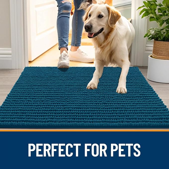 OLANLY Dog Door Mat for Muddy Paws 70x46, Ultra Absorbent Chenille Mud Doormat - Image 6