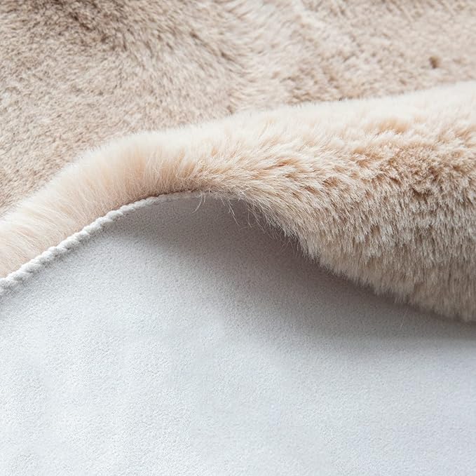 ORINOVA Light Brown Beige Fluffy Faux Fur Rugs - Image 4