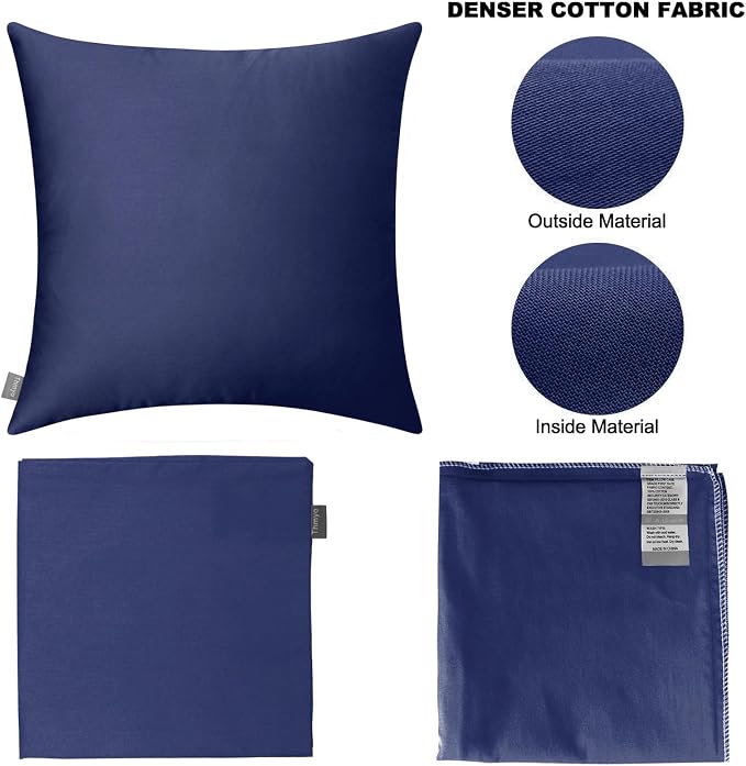 Thmyo 4-Pack 100% Cotton Comfortable Solid Decorative Throw Pillow Case Square - Image 5