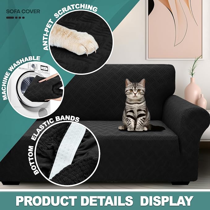 YEMYHOM Couch Cover Latest Jacquard Design High Stretch Sofa Covers - Image 4