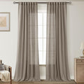 Taupe Linen Curtains 90 inches Long by Jolilight