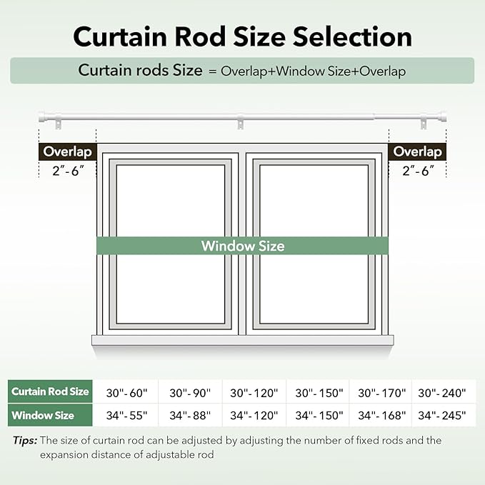IFELS Heavy Duty Curtain Rods for Windows 72 to 144 Inch, 1 Inch Adjustable - Image 5