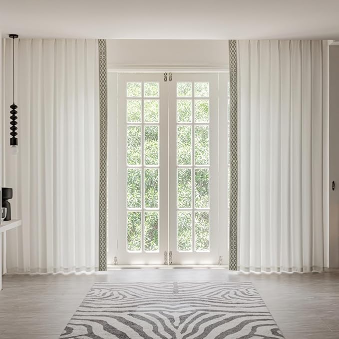 VisionaryHomeDesign White Linen Curtain Panels - Image 2