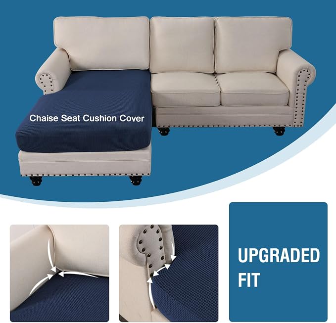 H.VERSAILTEX Sectional Couch Covers 1 Piece Chaise Slipcover L Shape Separate - Image 4