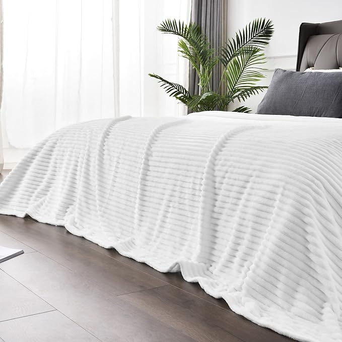 BEDELITE Fleece Blanket Queen Size – 3D Ribbed Jacquard Soft and Warm by BEDELITE