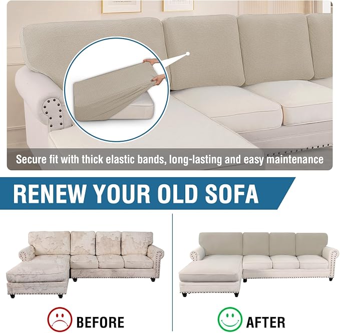 H.VERSAILTEX Backrest Cushion Covers Sectional Couch Back Cushion Covers - Image 5