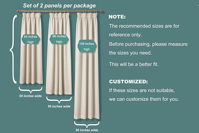 VisionaryHomeDesign White Linen Curtain Panels - Image 7