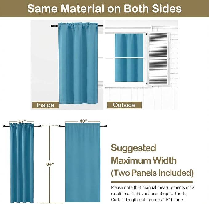 OVZME Turquoise Blackout Curtains - Image 2