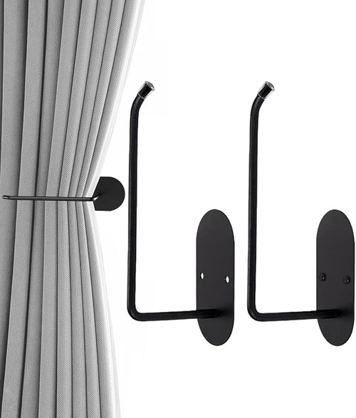 2 pcs Curtain tiebacks Hooks Screw-in, Curtain holdbacks Wall Mounted, Curtain by Hoousuper