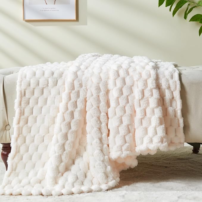 NEWCOSPLAY Super Soft King Blanket Ivory Premium Silky Flannel Fleece 3D Clouds - Image 9